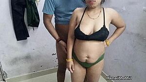 Desi bhabhi in saree moans as boyfriend fucks her hard while husband works at office