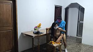 A latino and arab friend visit colombia as the latino fucks their sexy waitress