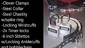 sissy ties up for extreme self-bondage with monster BBC buttplug dildo