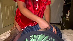 balacouple asian stepmom strips panties teases stepson cum pov handjob