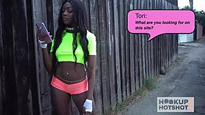 tori montana begs rough doggystyle pounding from aaron's monster cock