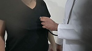 doctor checks sexy aunty's boobs in hospital