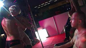 Blonde Brunette Spanish Teens Lick Pussy And Ass Outdoors On Stage