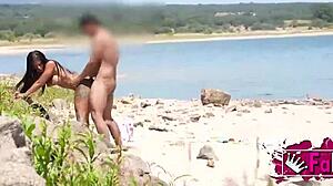hey we spot natali quinn getting drilled right by the beach what a steamy voyeur catch