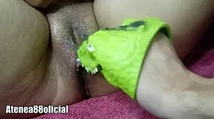 Jurassic world roleplay blackmail leads to toy-filled amateur black sex fantasy