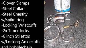 sissy ties up for extreme self-bondage with monster BBC buttplug dildo