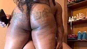 pretty ebony gags on big black cock then bent over fucked pov sloppy