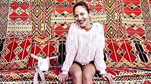 White Blonde African Rides Cock Public Beach Outdoors