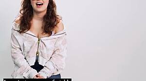 Big ass brunette milf pounds pussy hard