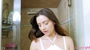 i love watching striking brunette beauty shower so sexy