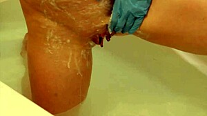 Rubber Glove Pussy Shave Tease
