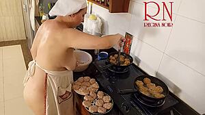 Nudist Housewife Regina Noir Cooks Naked in Kitchen Maid Style Full Video