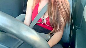 Italian Milf Artemisia Love Flashes Big Tits Hard Nipples on Sexy Car Ride