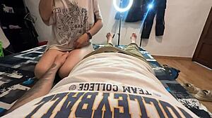 colombian stepsis gives incredible deepthroat blowjob while parents away then begs for creampie doggystyle