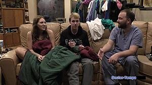 dr tampa probes nova maverick's shaved pussy backstage with ultrasound toy