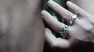 granny stuffs hairy beaver deep with thick cucumber