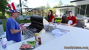 step daddy wakes stepdaughter to fuck on fourth of july taboo