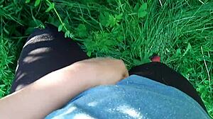 We masturbate hairy pussies with neighbor on street and explode in lesbian orgasm together!