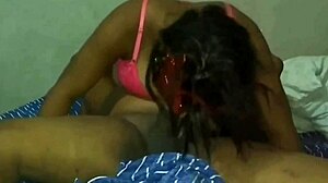 Amateur ebony with big ass and saggy tits gets her pussy licked deep before banging