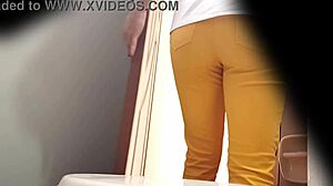 hidden spy cam catches argentinian hermanastra pissing upskirt in miniskirt