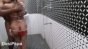 Fuck yeah! Stripped naked Indian wife bent over bathroom sink for hardcore pounding!