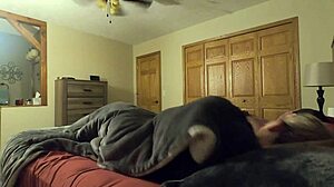 Stepdaughter sneaks into stepdaddy's bed late at night unable to sleep