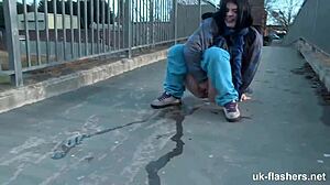 god i'm so pissed flashing my shaved pussy on london streets