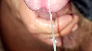 holy fuck solo double cumshot hard cock squirts twice orgasm interrupted!