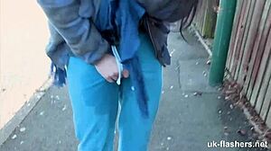 god i'm so pissed flashing my shaved pussy on london streets