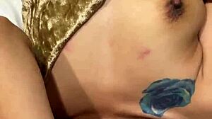 horny asian milf takes double penetration from dick and dildo in wild threesome