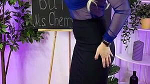 curvy mature teacher plugs fat ass in sheer nylons