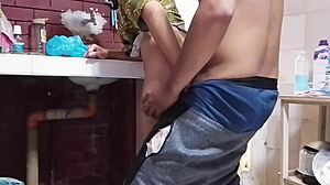 Pinay Bembangan Nila fucks Ate and Kuya rough in kitchen now!