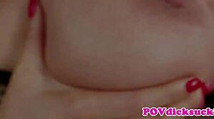 damn this dicksucking milf glamour babe deepthroats close up till hot jizz floods her mouth pov