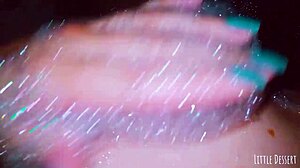 Girl with small tits loves steamy bath touches