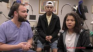 Michelle Anderson Nurse Latex Gloves Humiliates Patient with Dildo Vibrator Orgasms