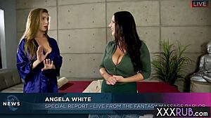 Busty Milf Catches Horny Lesbian Babe Fingering Ass