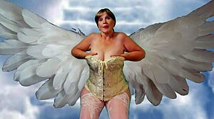 granny carmen angels takes heavenly stick dick double fuck creampie cum