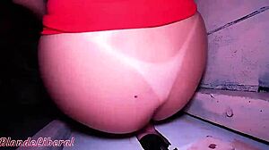 Blonde Amateur Milf Fucks Strangers Bareback in Swing Gloryhole, Creampie Ends in Menstrual Mess