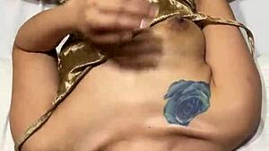 horny asian milf takes double penetration from dick and dildo in wild threesome