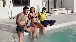 damn nuria millan turns into such a wet slut with big ass riding monster cock