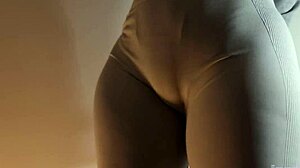 Trying new leggings like Youtuber but show hairy pussy like total slut