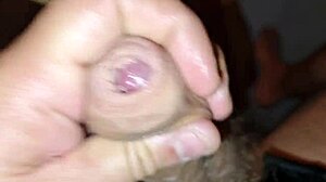 holy fuck solo double cumshot hard cock squirts twice orgasm interrupted!