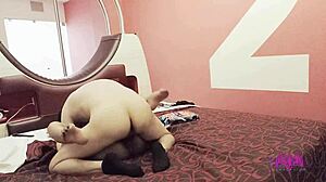 Goth Latina roommate submits to rough bedroom perversion