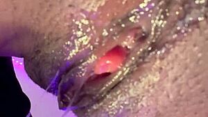 close up ebony pussy wet orgasm squirt