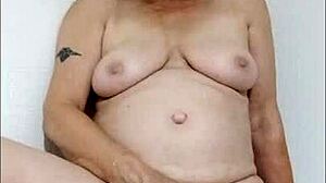 Dirty girl wanks frantically near mummy's watchful gaze