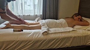 A Naughty Marie's Oiled Tits and Tight Pussy Tease Bedroom Massage