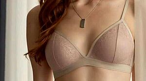 Romanian lingerie model teases barefoot in panties and sexy underwear