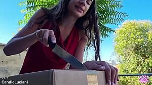 i unbox all these toys and lingerie feeling so wet and tight already