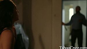 Best friend's husband blackmails skinny teen into fucking