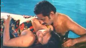 Hot unmarried couple with big tits enjoys intimate poolside moments